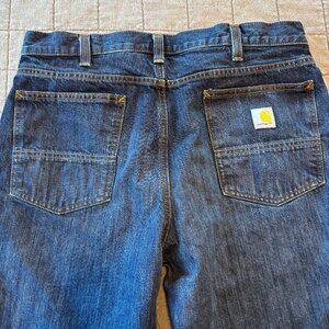 Carhart 5119 Relaxed Fit Straight Leg Jean Mens 36x34, med-dark wash, EUC